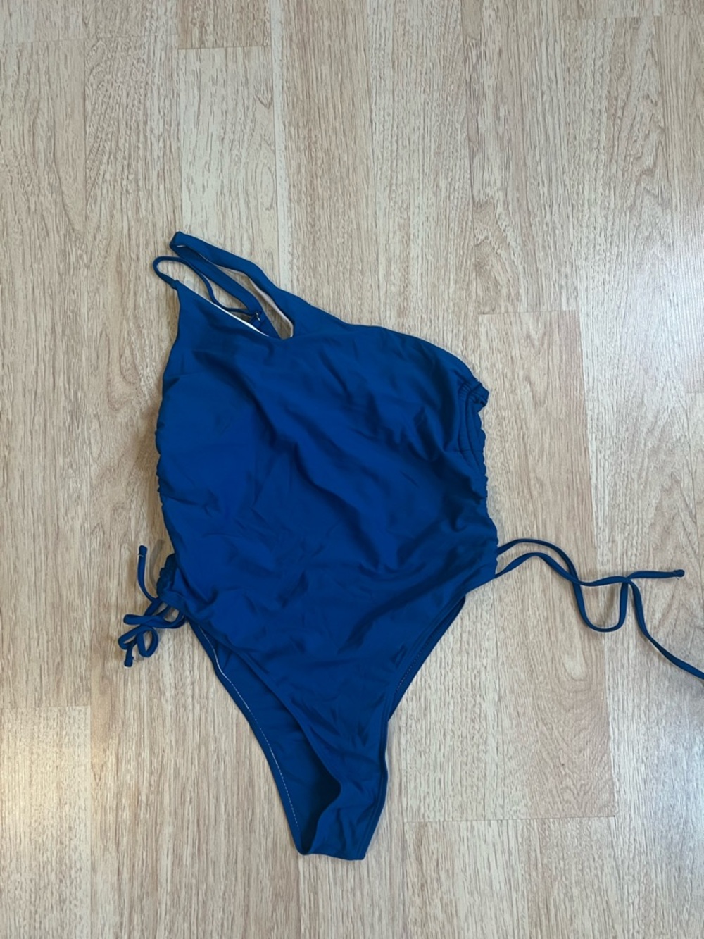 Blue One Shoulder One-Piece Swimsuit